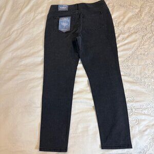 Soft Surroundings Easy Going Pull On Denim Leggings Jeggings Black Wash Size M
